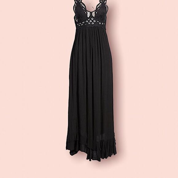 Free People Adella Maxi Slip Dress Black - Picture 12 of 15
